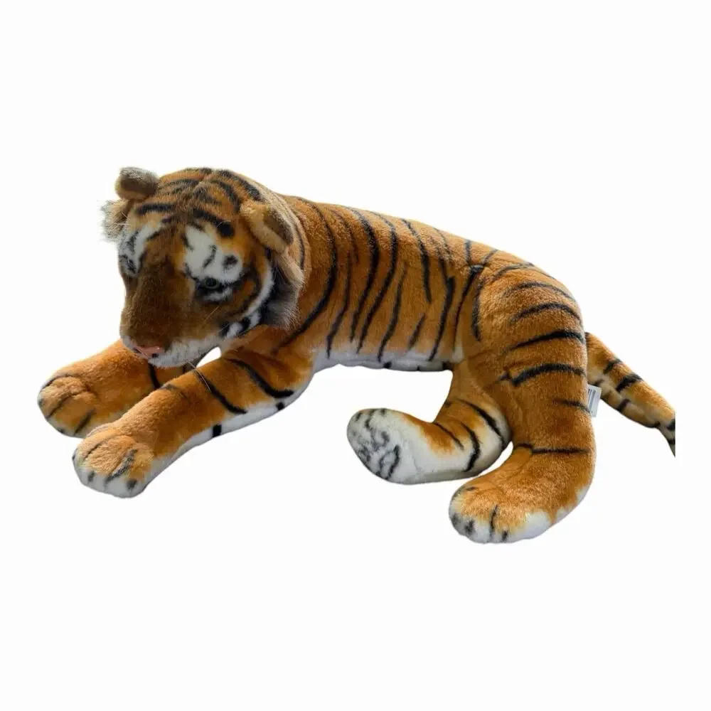 Vtg KellyToy TIGER Large 30” (feet to tush) Plush Stuffed Animal Realistic RARE